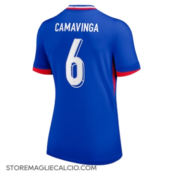 Francia Eduardo Camavinga #6 Maglia Gara Casa Repliche Europei 2024 Donna